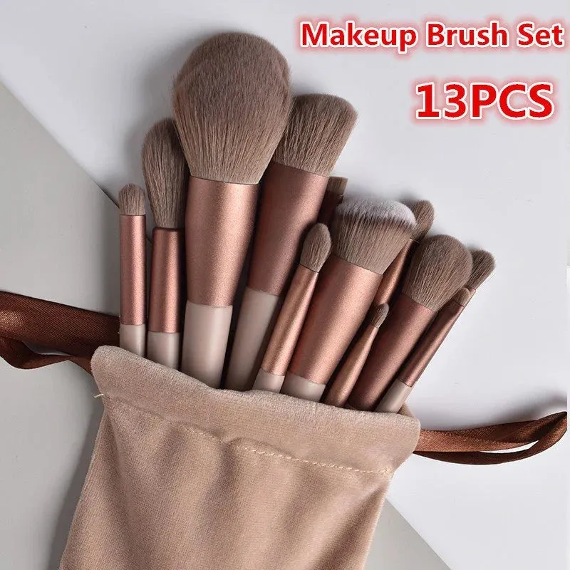 13pcs Professional Makeup Brush Set Soft Fur Beauty Tools