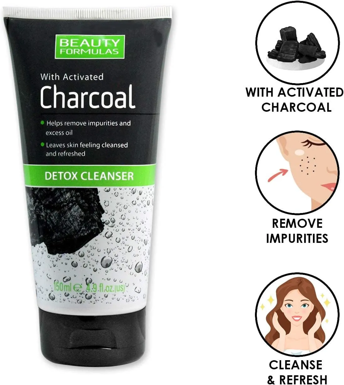 BEAUTY FORMULAS CHARCOAL DETOX CLEANSER - 150ML