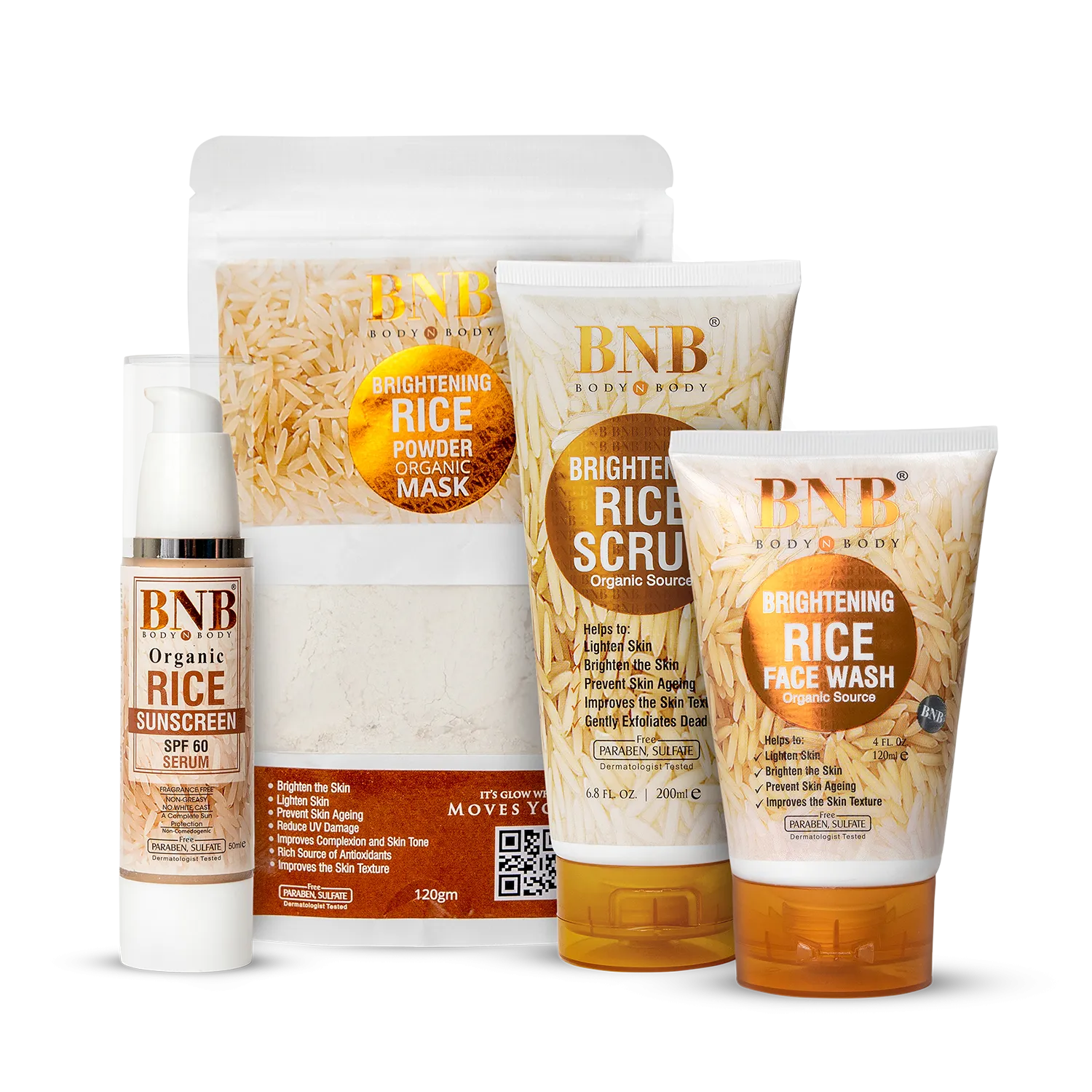 BNB Rice Renewel Bundle ( Rice Kit   Rice Sunscreen Spf )