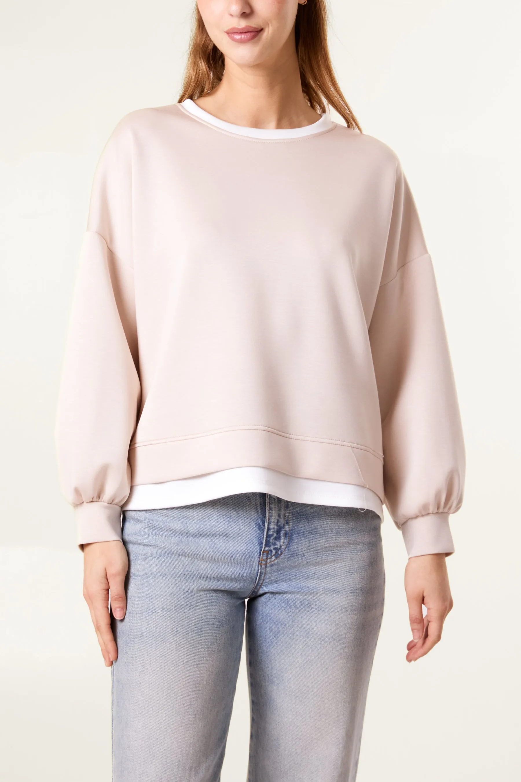 Contrast Border Soft Touch Sweatshirt