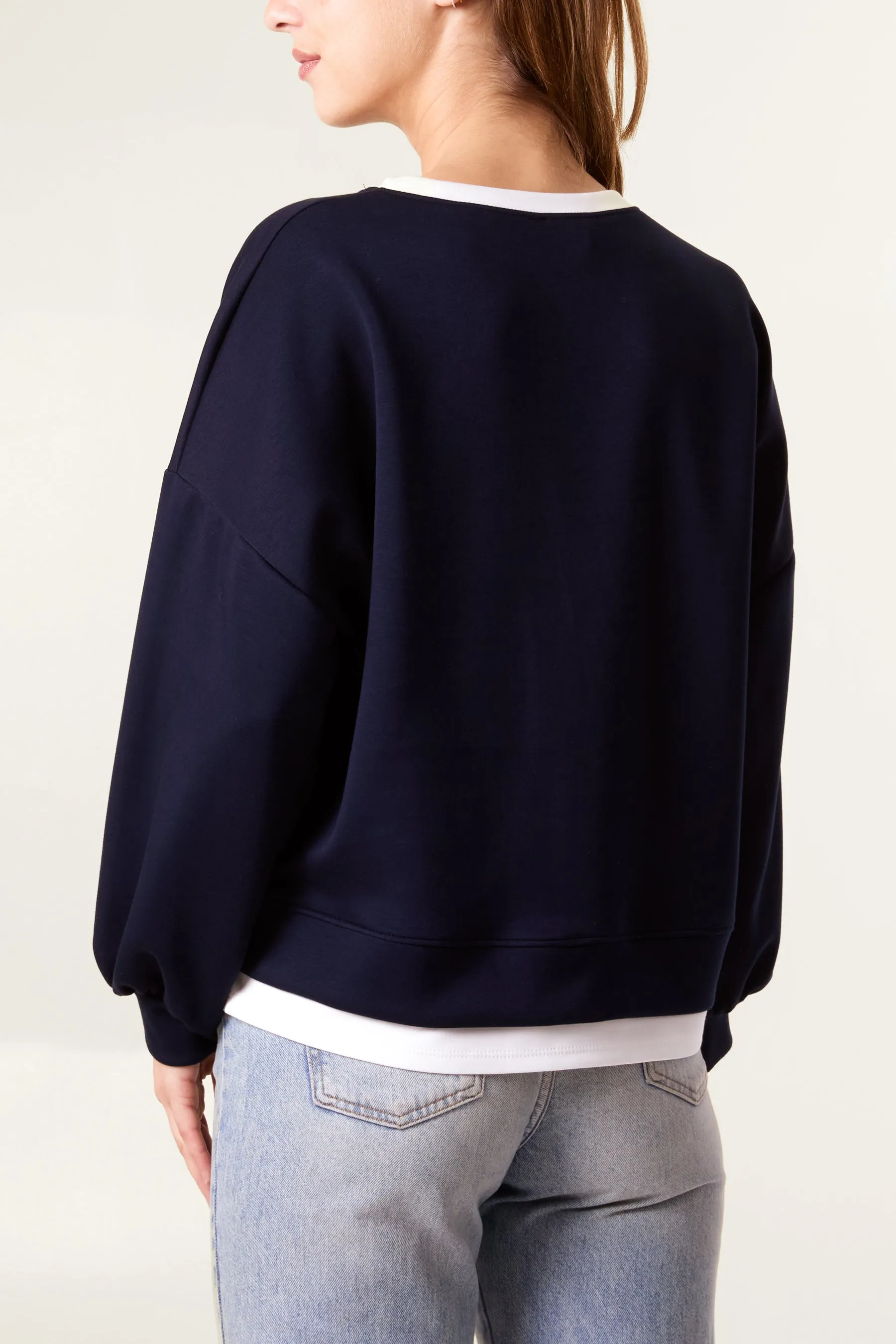 Contrast Border Soft Touch Sweatshirt