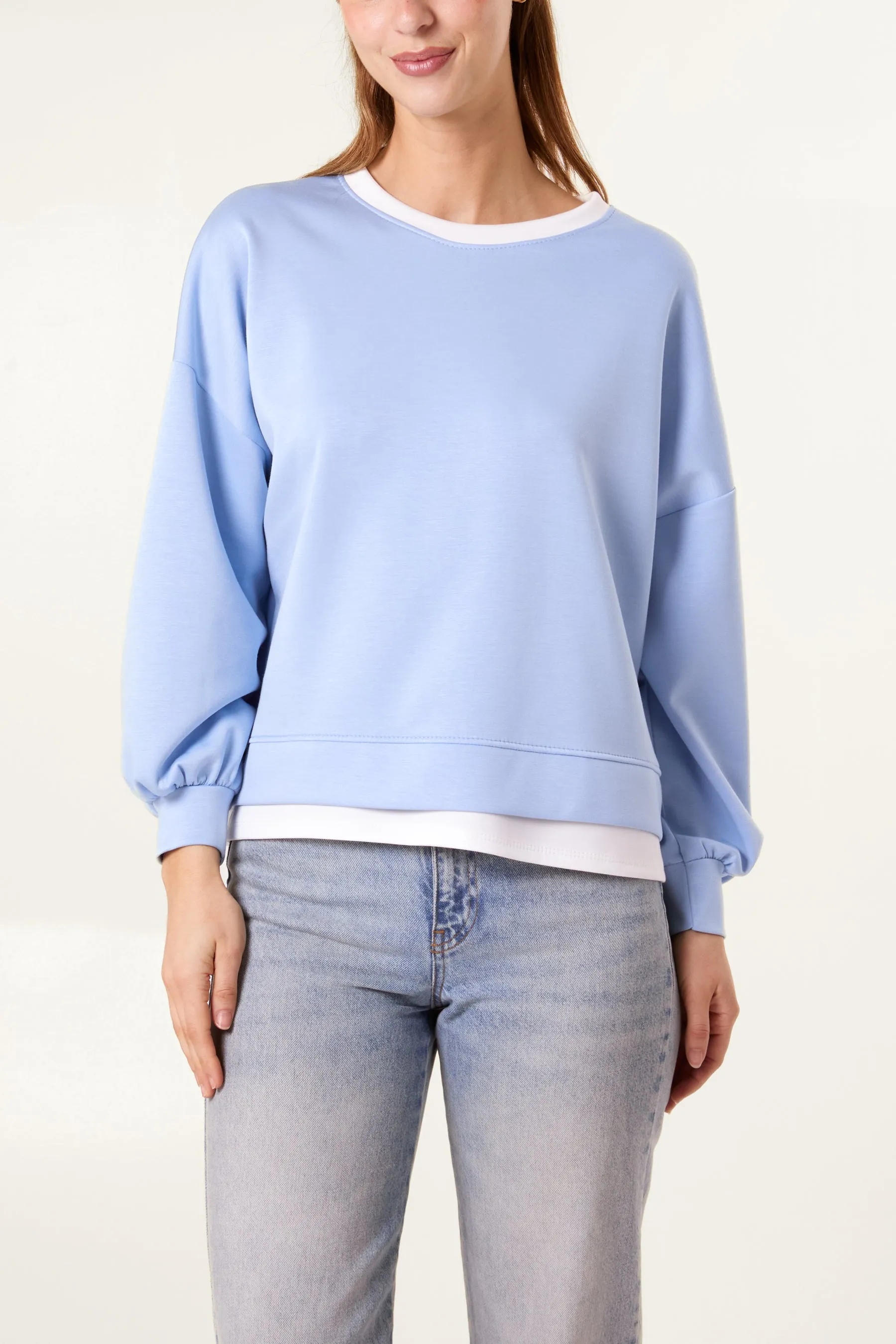 Contrast Border Soft Touch Sweatshirt