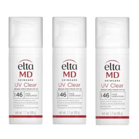 EltaMD UV Clear Untinted SPF 46 Broad-Spectrum 3-Pack ($123 Value)