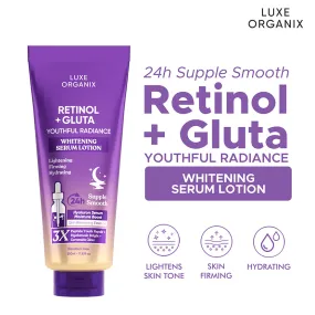 Luxe Organix Retinol   Gluta Youthful Radiance Whitening Serum Lotion - 350ml