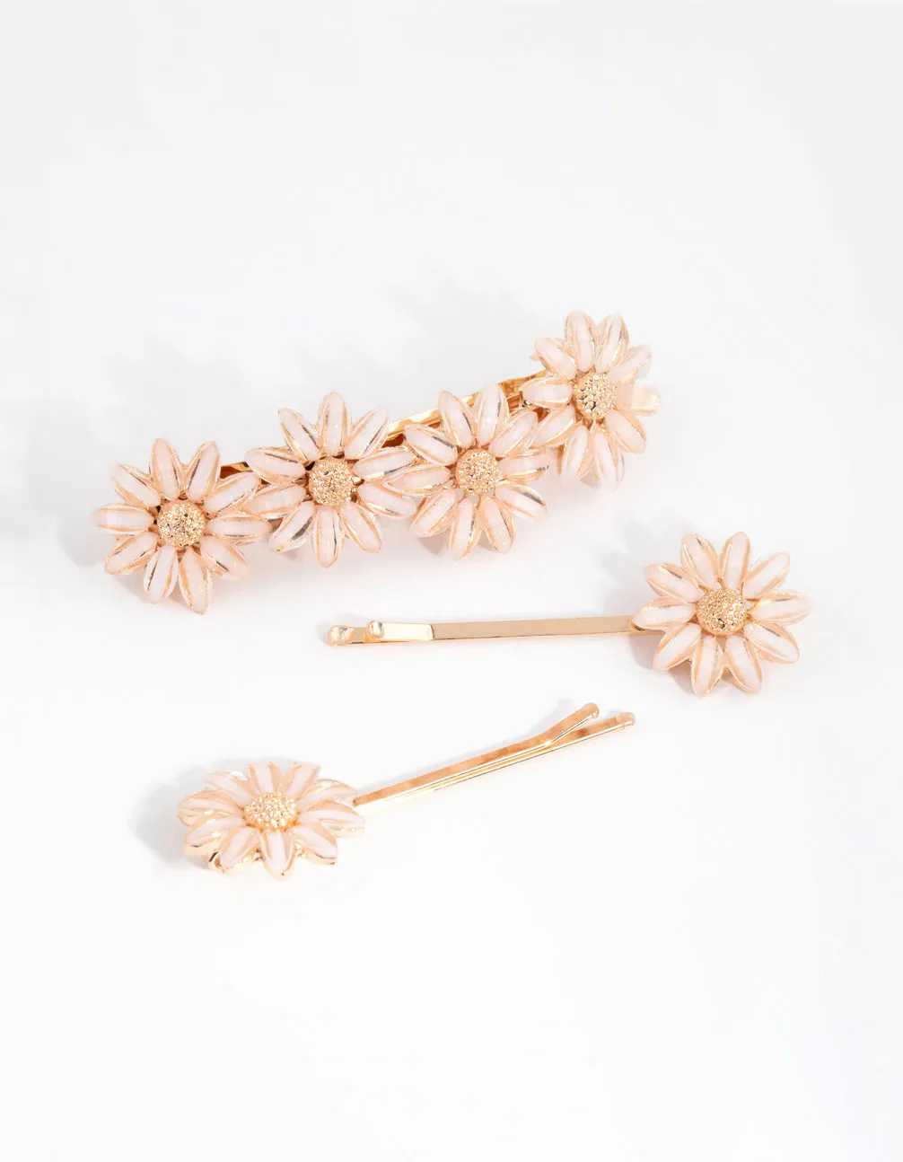 Stone Detail Flower Clips