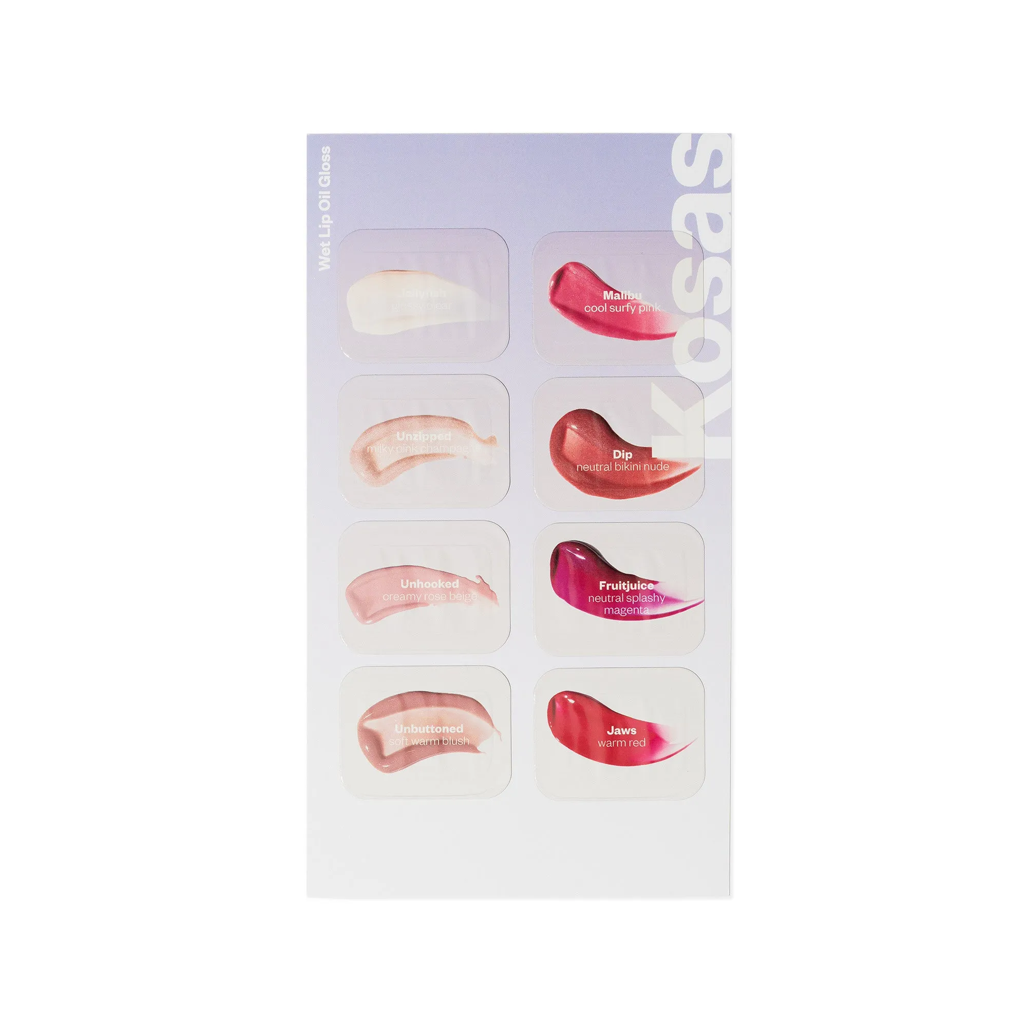 Wet Lip Oil Gloss - Sample Card